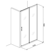 Paroi de douche Alterna Concerto Maxx porte coulissante 2 vantaux extensible de 137 à 161 cm profilé argent brillant verre transparent