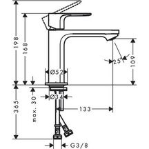 Mitigeur de lavabo 110  Rebris S CoolStart sans tirette ni vidage Chromé Réf. 72520000