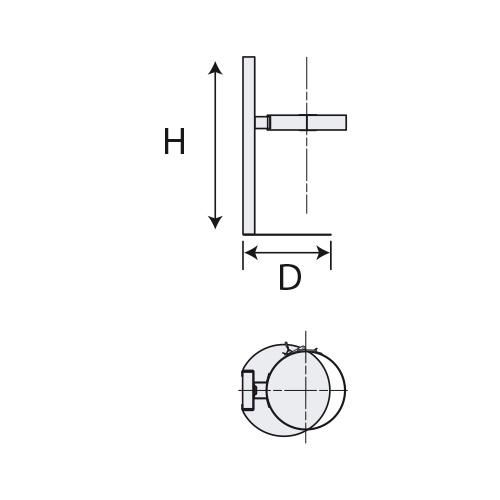 Maintien au sol réglable PGI réglable de 13 à 22 cm, diamètre 80 / 130 mm, noir graphite (RAL 9030) MSR 80 / 130 PGI Réf. 37080709/9030