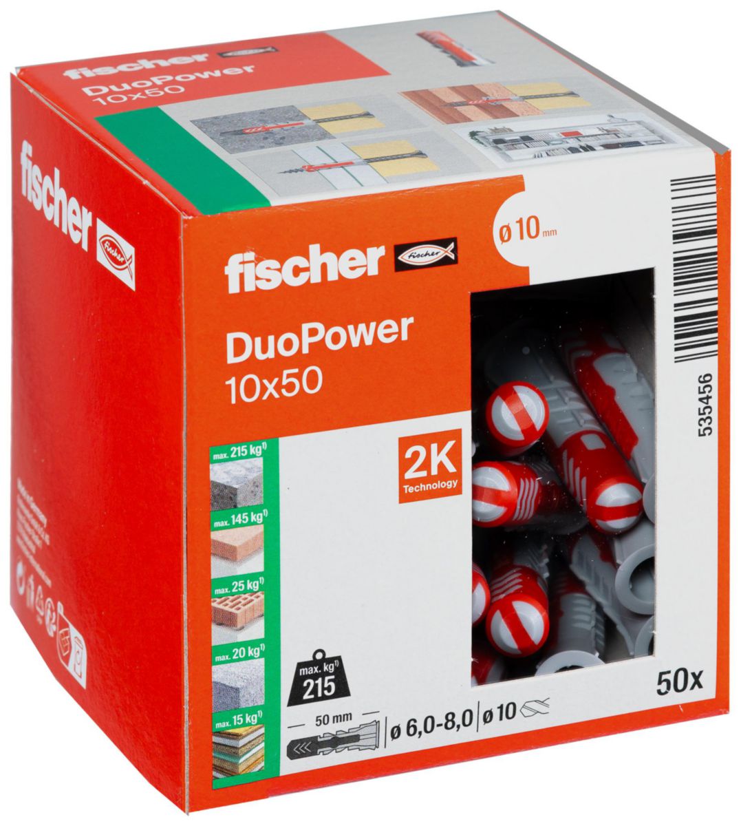 Cheville Duopower 10x50 -50/bte Réf. 535456