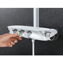 Colonne de douche avec mitigeur thermostatique Rainshower System SmartControl Duo 360 Chromé 26250000