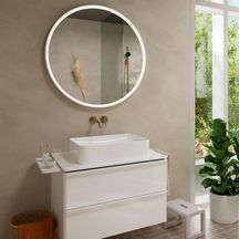 hansgrohe Tecturis S Mitigeur de lavabo encastré mural, bec 22.5 cm, bonde à écoulement libre, Bronze brossé