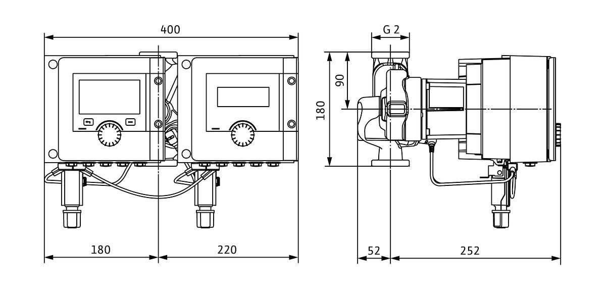 Circulateur intelligent Wilo-Stratos MAXO-D 30/0,5-6-R7 à rotor noyé et adaptation électronique des performances hydrauliques pour les systèmes de chauffage, climatisation  Réf. 2217903