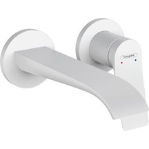 Mitigeur de lavabo encastré mural VIVENIS bec L 192 mm bonde à écoulement libre Blanc mat Réf. 75050700