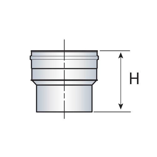 Raccord sur buse, simple paroi CONDENSOR Poujoulat diamètre 130 non peint pour Chaudière Réf. 45130018/3