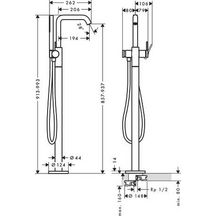 hansgrohe Tecturis S Mitigeur de baignoire encastré, sur pied, avec douchette, Blanc mat