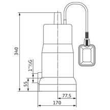 Pompe de relevage eaux chargées Initial 13 m3/h 0,37kW monophasé (230 V, 50 Hz)Ref.7474451