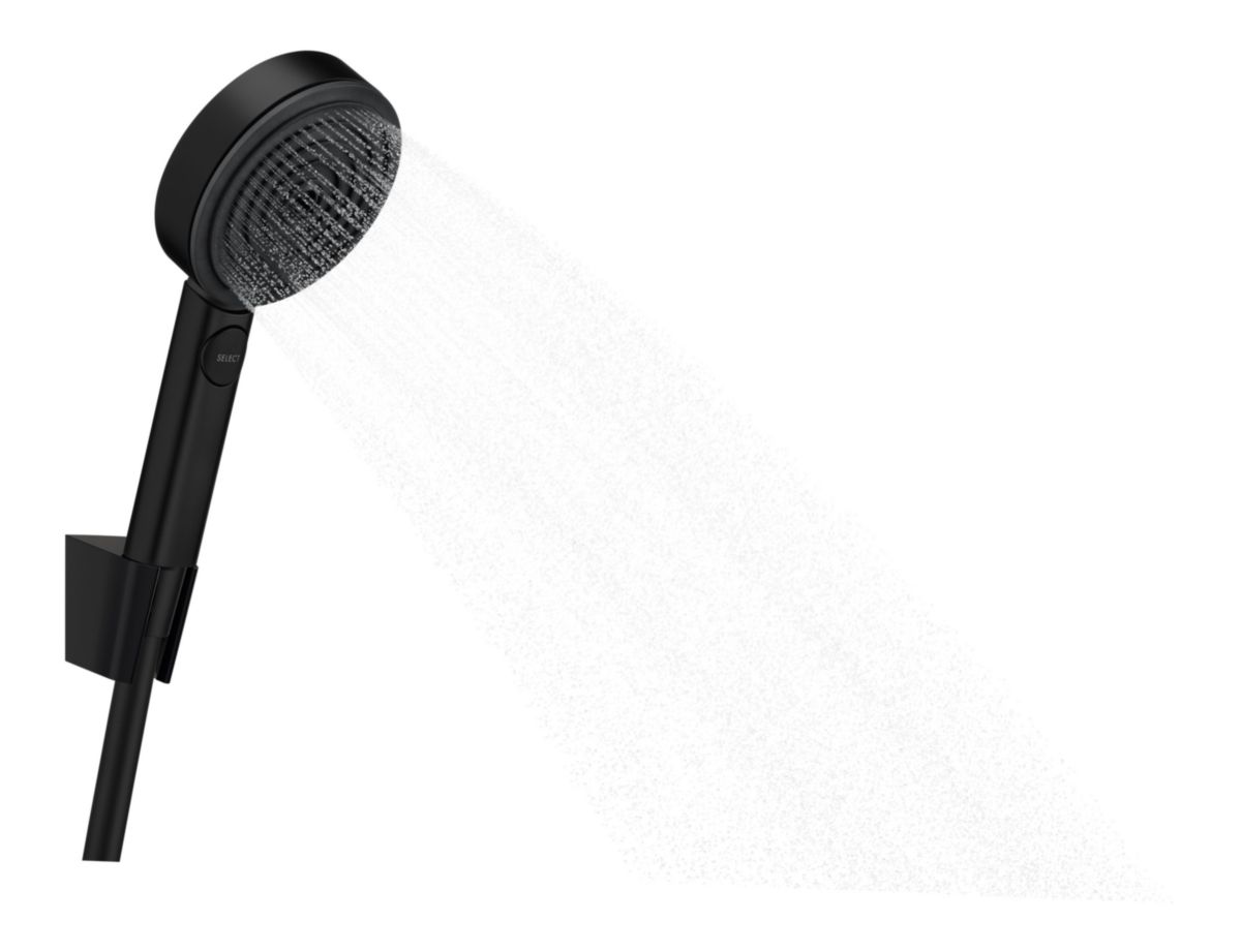 hansgrohe Pulsify Select S Ensemble support mural et douchette 105 3jet Relaxation avec flexible 125 cm, Noir mat