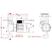 Pompe in-line NEC-1-M-25 DN 40x49,