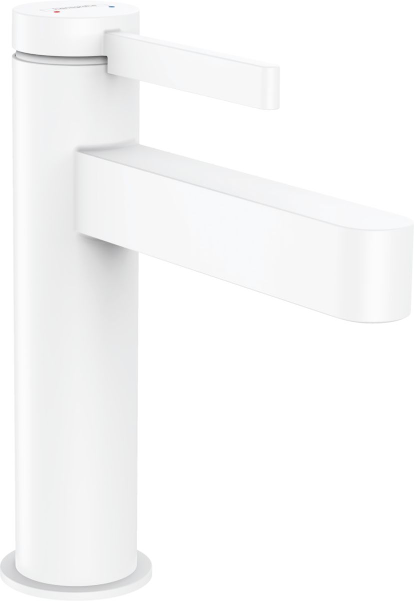 Mitigeur lavabo FINORIS 110, bonde Push-Open Blanc mat Réf. 76023700