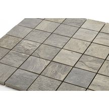 Grès Cérame émaillé Bärwolf Rustic Stone silver lining chip mosaïque 4,8 x 4,8cm 29,8 x 29,8cm KEG-20031