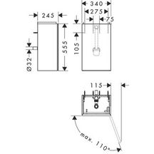 hansgrohe Xevolos E Meuble bas pour lave-mains 340/245 caisson Gris mat, charnière de porte droite, Façade: Bronze texturé