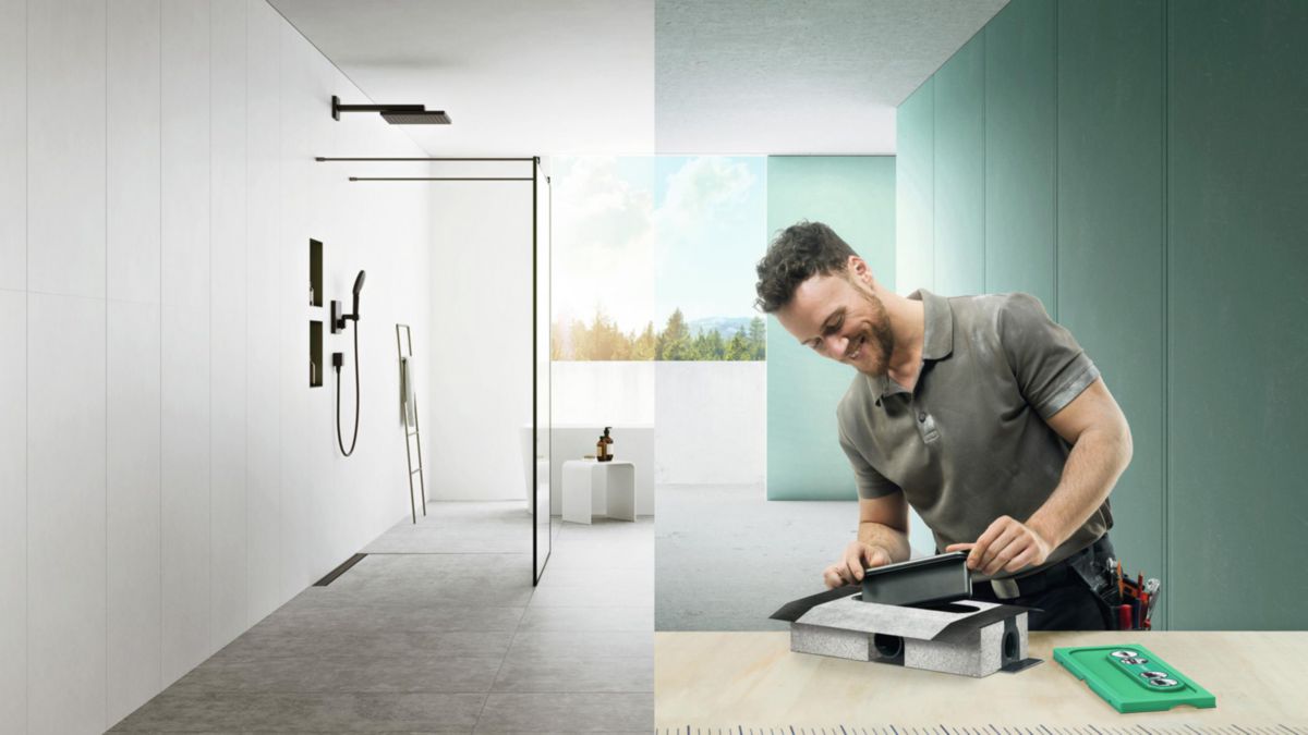 hansgrohe uBox universal Corps d'encastrement pour caniveau de douche linéaire pour installation standard