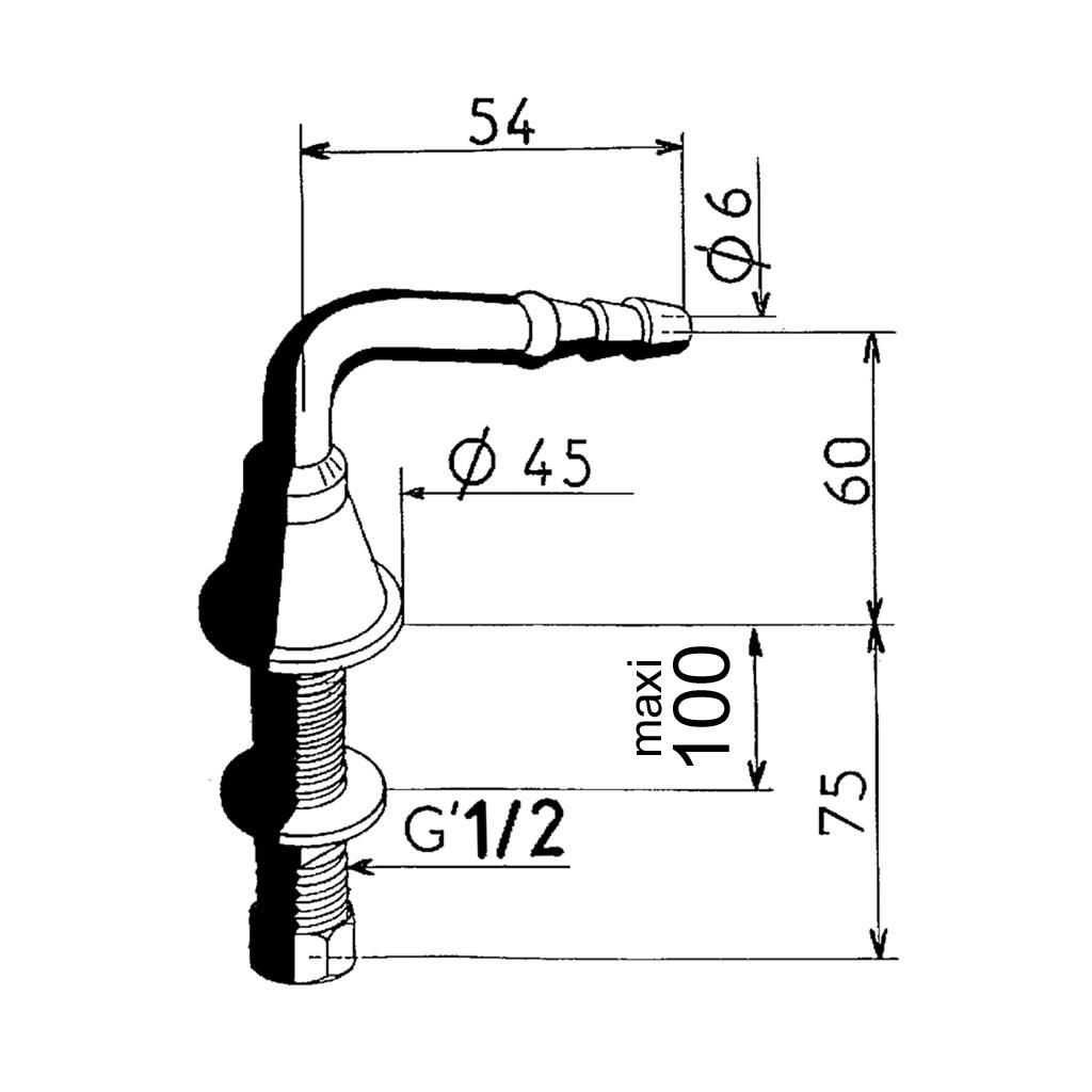 Tétine ø 6 mm pour pailliasse ciment