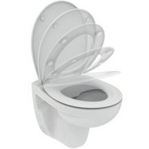 Pack WC suspendu ULYSSE sans bride en porcelaine vitrifiée avec abattant thermodur frein de chute Réf. P027001