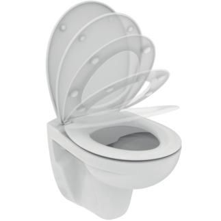 Pack WC suspendu ULYSSE sans bride en porcelaine vitrifiée avec abattant thermodur frein de chute Réf. P027001