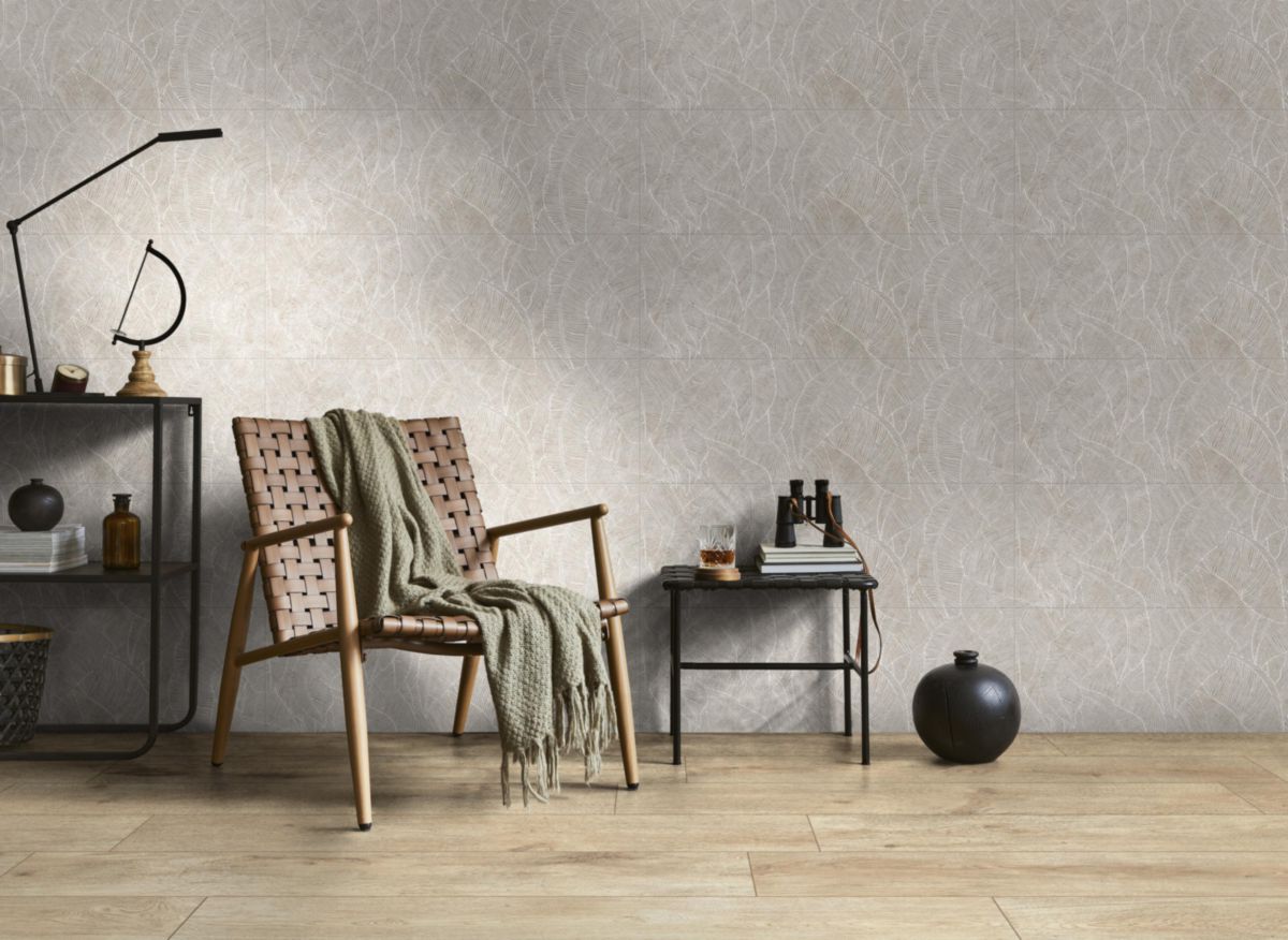 Faïence Ragno Richmond panta taupe touch rectifié décor33 x 100 cm RACZ