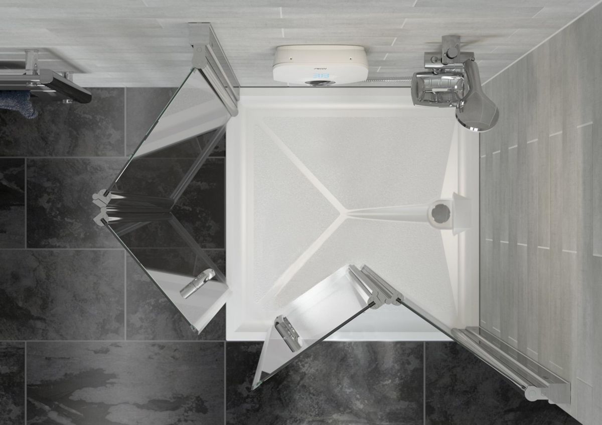 Paroi de douche Larenco porte pivotante pliante en niche 800 mm H 1900 mm Réf. 26787