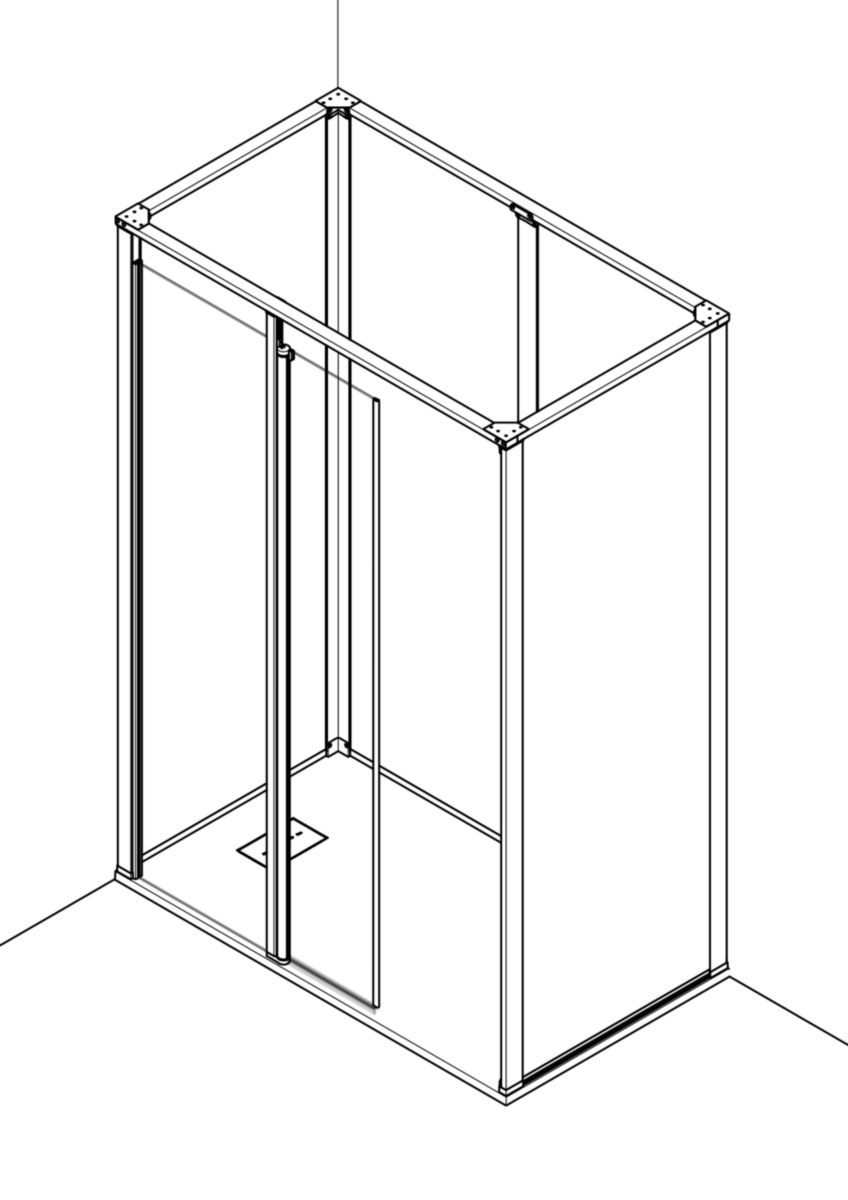 Cabine de douche en niche level best sp version droite 1400x800mm blanc Réf. 1480LBRAWH