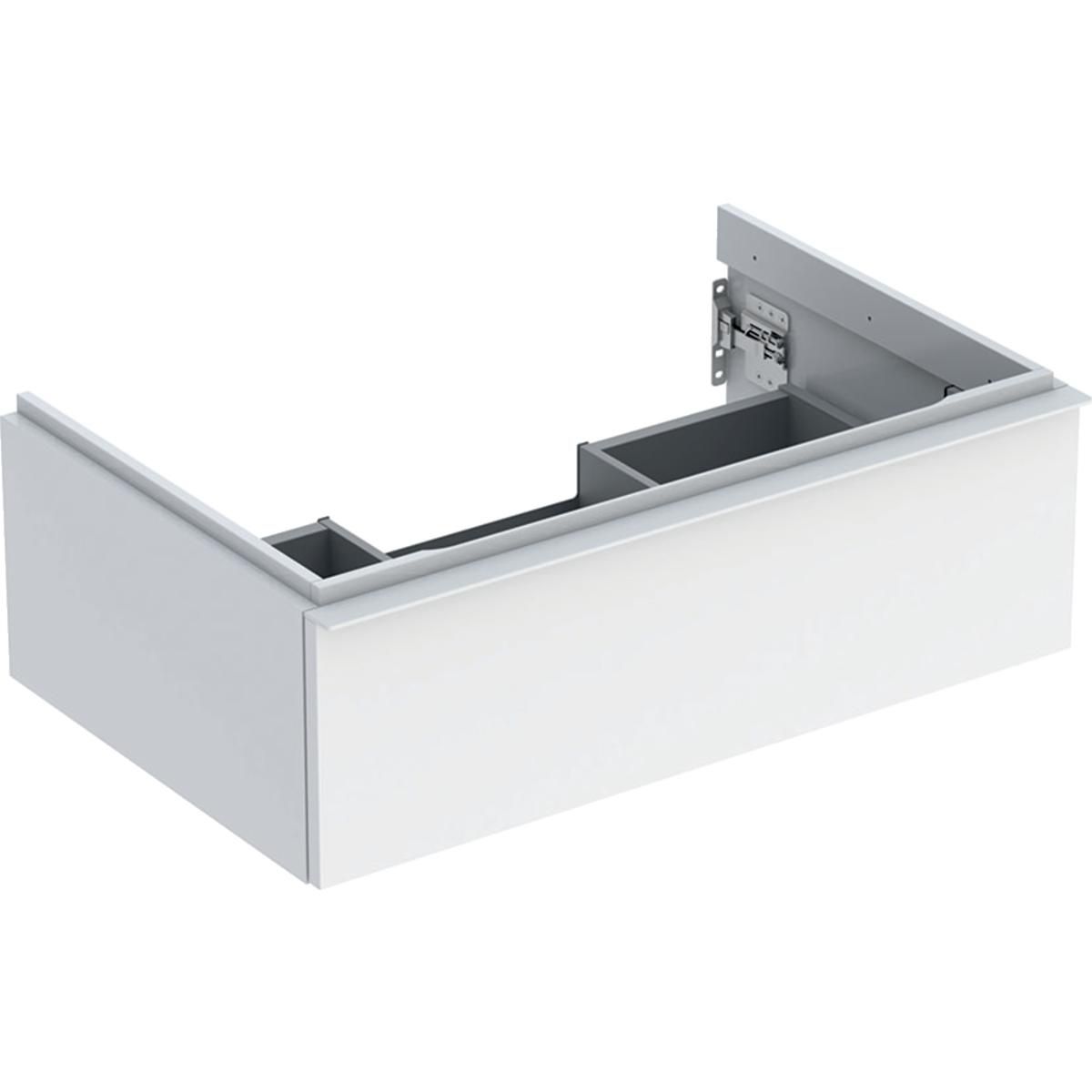 Meuble sous lavabo 75 cm Geberit iCon 1 tiroir poignée Blanc, Blanc brillant