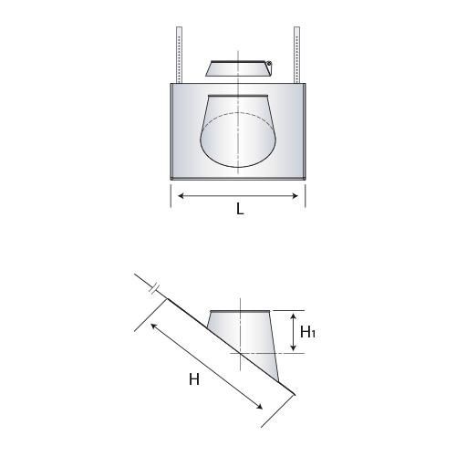 Solin pour tuile PGI , diamètre 80/130 mm , noir mat (RAL 9019) Réf. 37080786/323