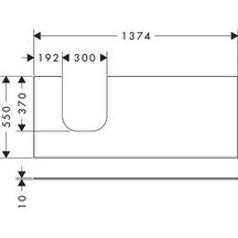 hansgrohe Xevolos E Plan stratifié 1370/550 percé à gauche pour lavabo Xevolos E 500/480, Blanc mat