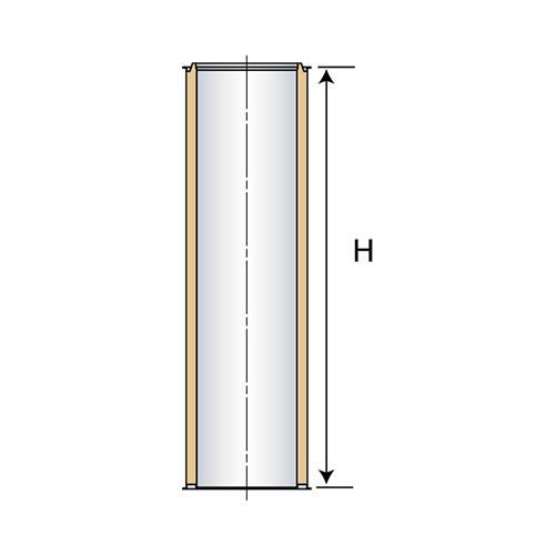 Elément droit INOX-INOX, diamètre 180 mm, Lg: 100 cm ED 1000 180 I Réf. 31180005/9999