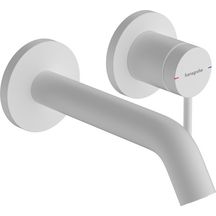 hansgrohe Tecturis S Mitigeur de lavabo encastré mural, bec 16.5 cm, bonde à écoulement libre, Blanc mat