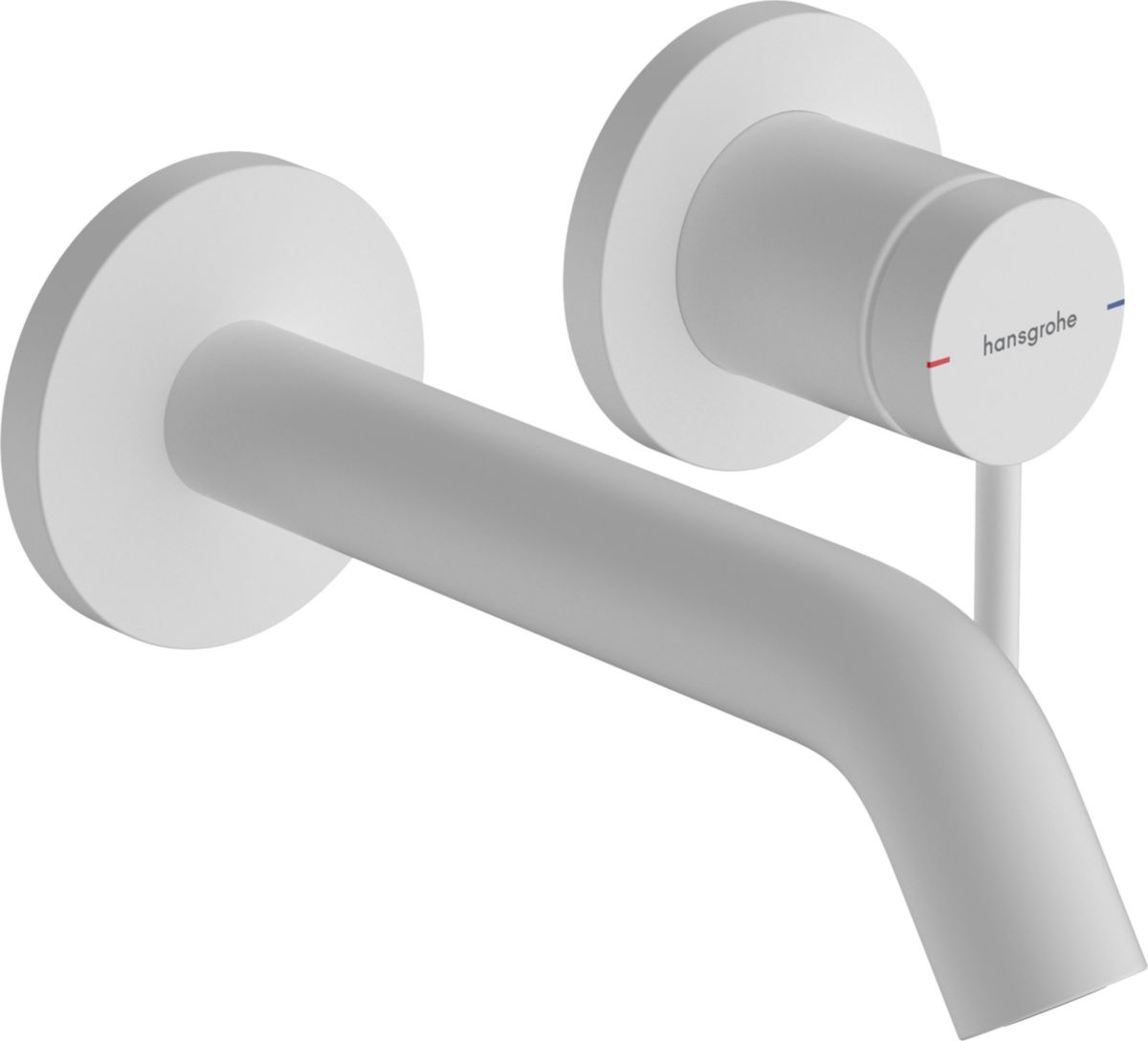 hansgrohe Tecturis S Mitigeur de lavabo encastré mural, bec 16.5 cm, bonde à écoulement libre, Blanc mat