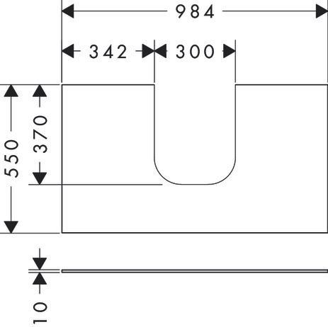 hansgrohe Xevolos E Plan stratifié 980/550 percé au centre pour lavabo Xevolos E 500/480 et 600/480, Beige mat