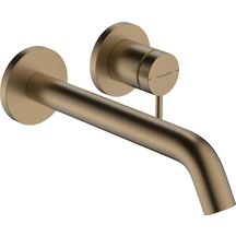 hansgrohe Tecturis S Mitigeur de lavabo encastré mural, bec 22.5 cm, bonde à écoulement libre, Bronze brossé