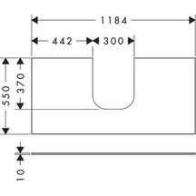 hansgrohe Xevolos E Plan stratifié 1180/550 percé au centre pour lavabo Xevolos E 500/480 et 600/480, Gris mat