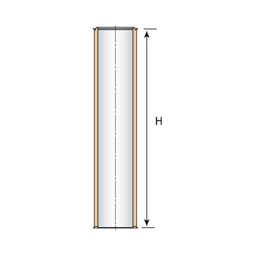 Elément droit INOX-GALVA, diamètre 180 mm, Lg: 133 cm ED 1330 180 Réf. 32180006/0