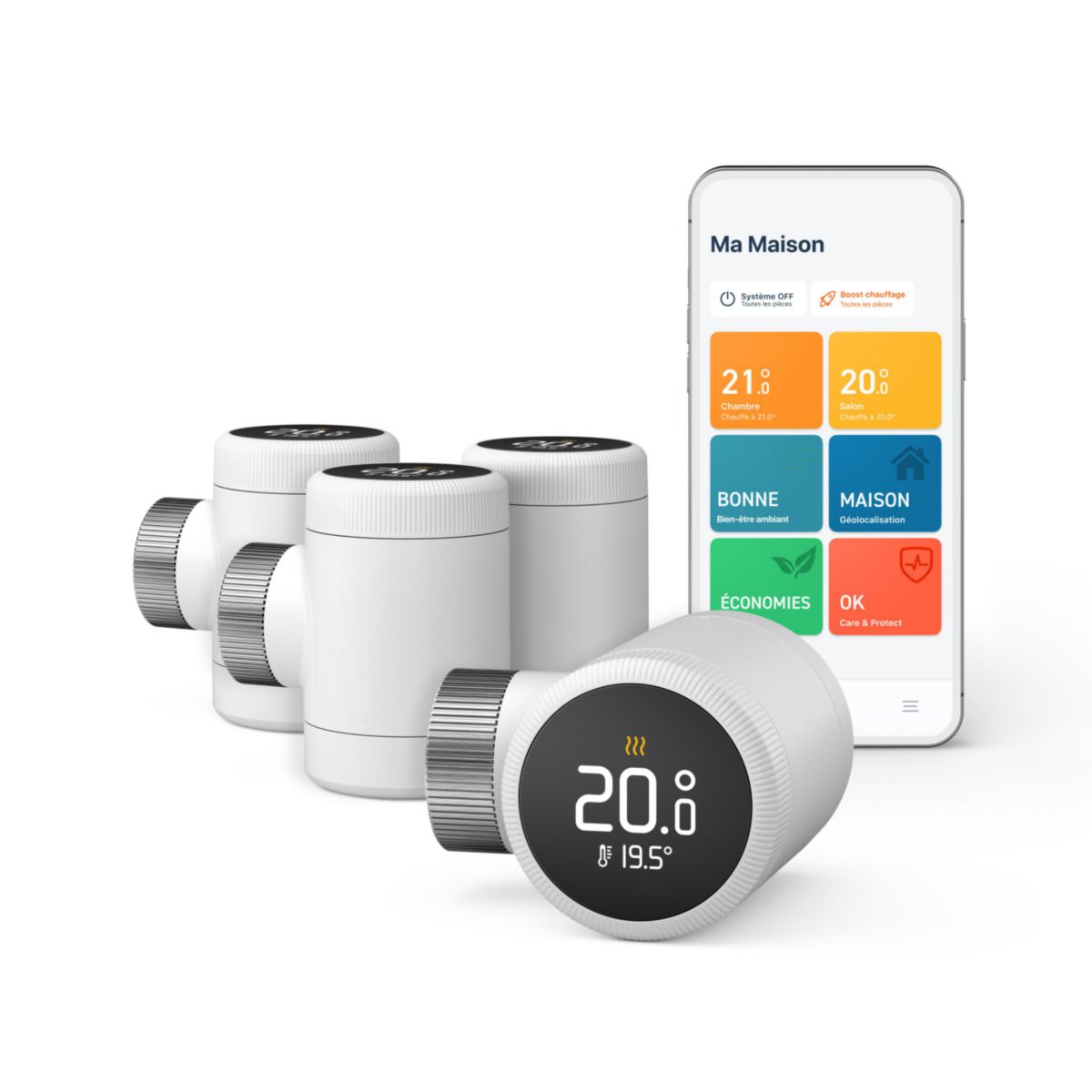 Tête thermostatique intelligente et connectée X - Quattro Pack Réf. VX-4SRT02-TC-ML-00