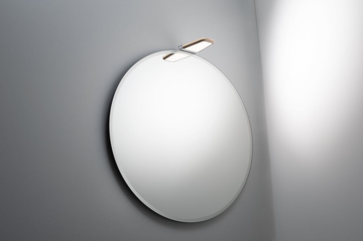 Miroir rond ø60 finition contour blanc Réf. MICB60