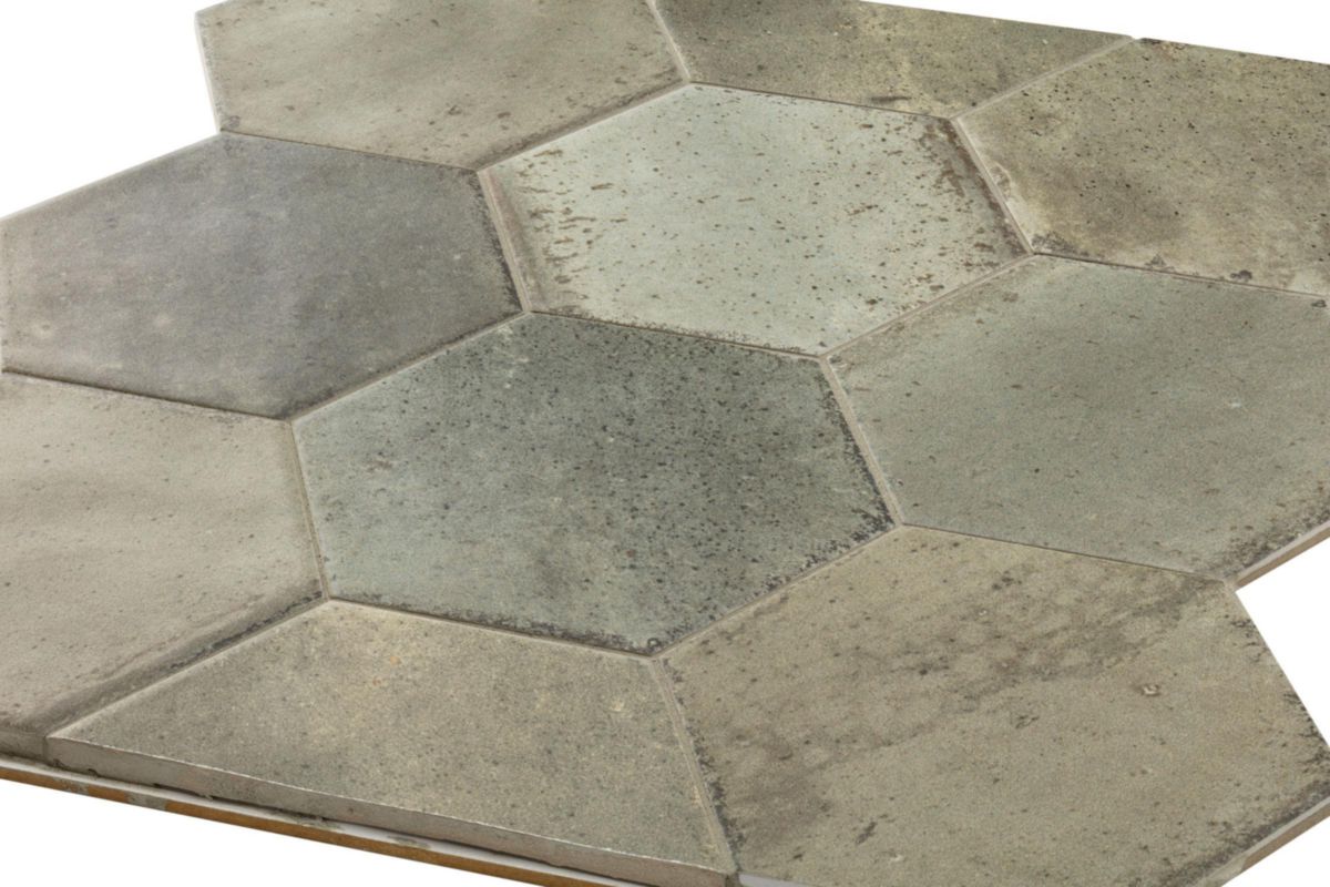 Grès cérame émaillé Barwolf Loft savannah green mat hexagone 17,3 x 15 cm KE-22108