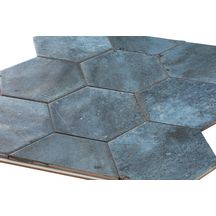 Grès cérame émaillé Barwolf Loft Saphire blue mat hexagone 17,3 x 15 cm KE-22114