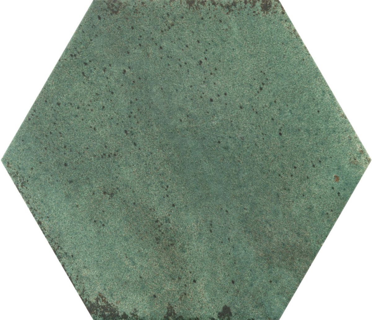 Grès cérame émaillé Barwolf Loft Emerald green mat hexagone 17,3 x 15 cm KE-22111