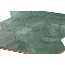 Grès cérame émaillé Barwolf Loft Emerald green mat hexagone 17,3 x 15 cm KE-22111