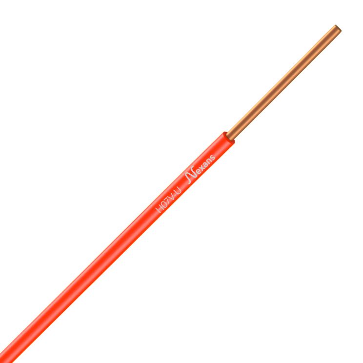 Fils de câblage résidentiel rigides H07VU 1 x 1,5 - orange - couronne de 100 mètres