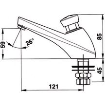 Robinet de lavabo P605 S fixation sur plage eau chaude système anti blocage arrivée mâle 15 x 21 NF réf. 64632