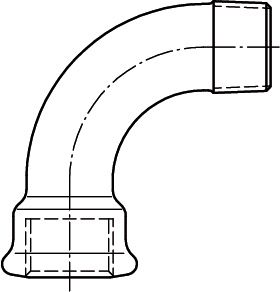 Courbe fonte malléable 1 galvanisée MF 12X17 Réf. 01005002