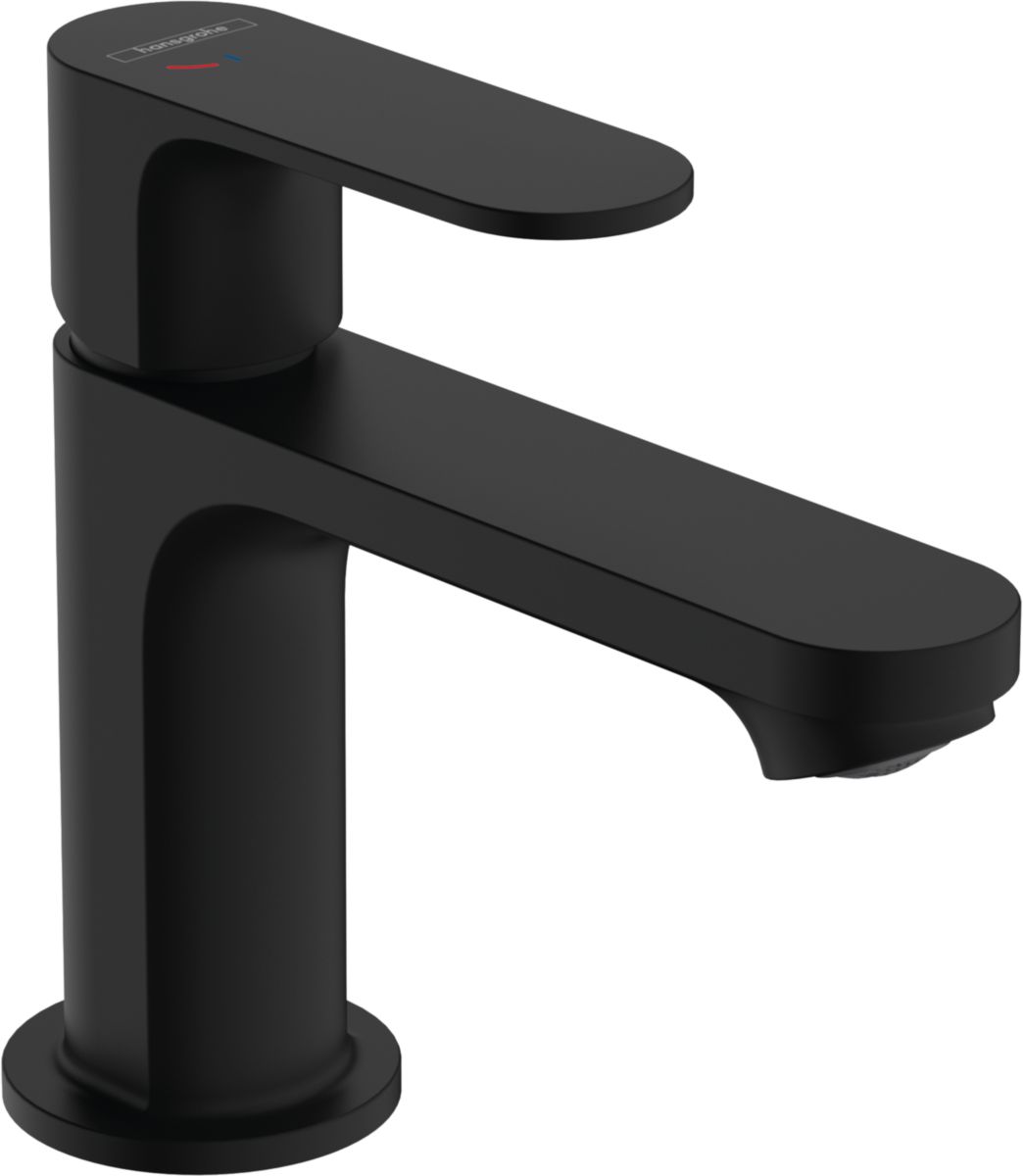 hansgrohe Rebris S Factice Mitigeur de lavabo 80 CoolStart avec tirette et vidage, Noir mat