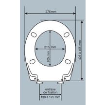 Abattant Alterna Uniform blanc 46,5X37 cm 2 charnières inox