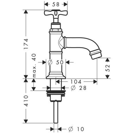 Robinet de lave-mains Axor MONTREUX sans tirette ni vidage, chromé réf. 16530000