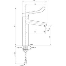 Mitigeur OKYRIS PRO lavabo xl sans tirette ni vidage réf. D2473AA