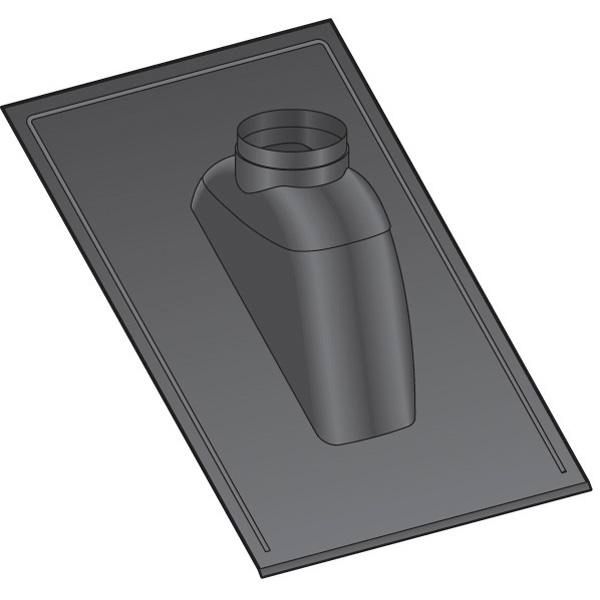 Solin pour toiture ardoise DUALIS, pente 30 à 45 °, diamètre 130 / 200 mm, noir standard (RAL 0323) SAA 45 130 E.I Réf. 17130173/323