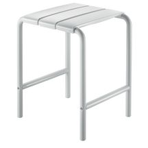 Tabouret lattes en plastiques tube aluminium époxy blanc réf. 510418