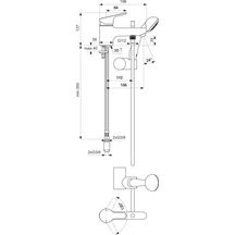 Mitigeur de bain-douche Olyos C2 monotrou avec ensemble douche 1 j chromé réf. D1140AA