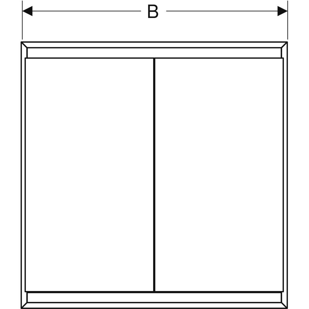 Armoire de toilette Geberit ONE, avec ComfortLight, 2 portes, montage encastré, 105x90cm, Noir mat / Aluminium thermopoudré